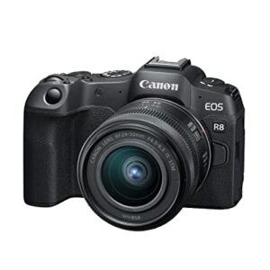 Canon EOS R8 Full-Frame Mirrorless Camera w/RF24-50mm F4.5-6.3 is STM Lens, 24.2 MP, 4K Video, DIGIC X Image Processor, Subject Detection & Tracking, Compact, Smartphone Connection, Content Creator