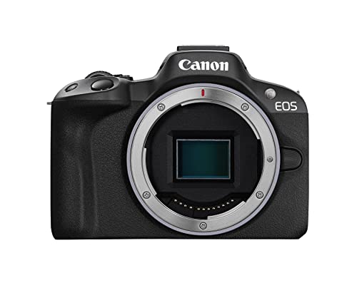 Canon EOS R50 Mirrorless Vlogging Camera (Body Only/Black), RF Mount, 24.2 MP, 4K Video, DIGIC X Image Processor, Subject Detection & Tracking, Compact, Smartphone Connection, Content Creator