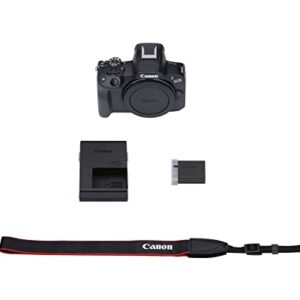 Canon EOS R50 Mirrorless Vlogging Camera (Body Only/Black), RF Mount, 24.2 MP, 4K Video, DIGIC X Image Processor, Subject Detection & Tracking, Compact, Smartphone Connection, Content Creator