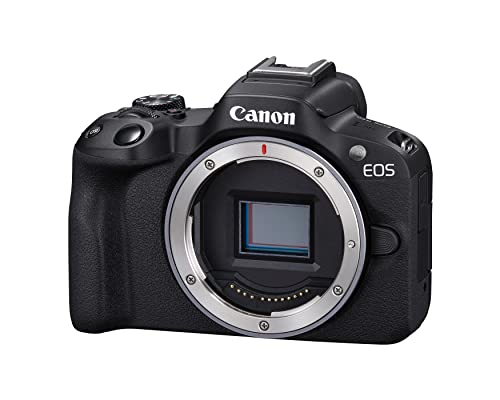 Canon EOS R50 Mirrorless Vlogging Camera (Body Only/Black), RF Mount, 24.2 MP, 4K Video, DIGIC X Image Processor, Subject Detection & Tracking, Compact, Smartphone Connection, Content Creator