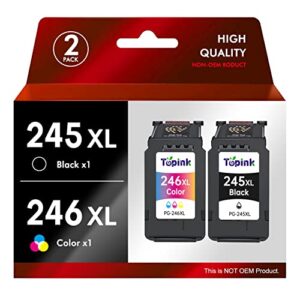 245XL 246XL Ink Cartridge Black Color Combo for Canon Ink Cartridges PG 245 and CL 246 Fit for Cannon MX490 MX492 MG2522 TS3100 TS3122 TS3300 TS3322 TS3320 TR4500 TR4520 TR4522 MG2500 Printer