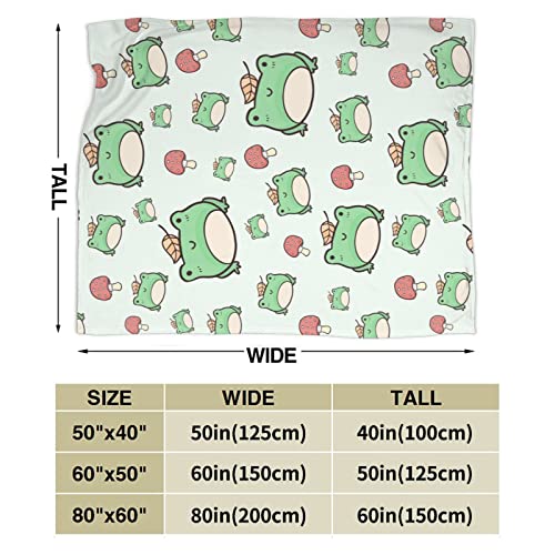Pubnico Cute Green Frog Blanket , Flannel Blanket Fluffy Cozy Fuzzy Throws Non-Shedding for Nap Bed Sofa Couch Home Decor, Adults Kids Teens Frog Gifts