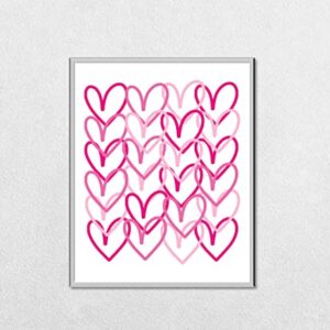 MINI ZOZI Preppy Room Decor Pink Posters 8"X10" UNFRAMED Aesthetic Trendy Stuff for Girls Dorms Room Wall Decoration Baddie Hot Paintings for Teens Cute Smiley Face xoxo Cheetah Howdy Bolt Pop Things