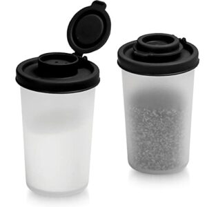 salt and pepper shakers moisture proof set of 2 large salt shaker to go camping picnic outdoors kitchen lunch boxes travel spice set clear with black lids plastic airtight spice jar dispenser