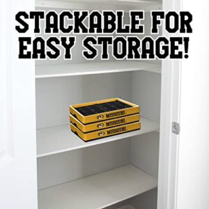 Set of 2 NCAA University of Missouri Stackable & Collapsible Crate / Storage Bin - Perfect For Books, Clothes in Dorms, Rooms & Closets - Basket Collapses / Ideal for Price Club Runs 50 Lb Capacity