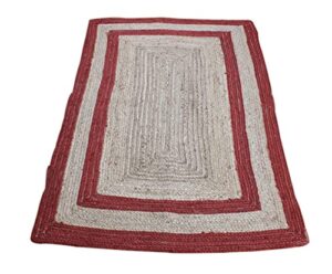 casavani natural jute kilim rug handwoven jute rug outdoor area rag rug braided style look doormat rug (120 x 180 cm (4 x 6 feet))