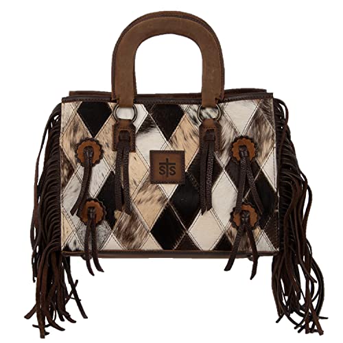 Diamond Cowhide Satchel By STS Ranchwear STS36732, Brown