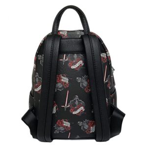 Loungefly Star Wars Kylo Ren Roses Tattoo All Over Print Womens Double Strap Shoulder Bag Purse