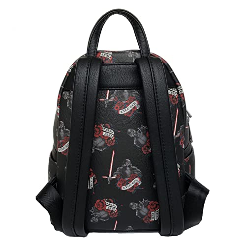 Loungefly Star Wars Kylo Ren Roses Tattoo All Over Print Womens Double Strap Shoulder Bag Purse