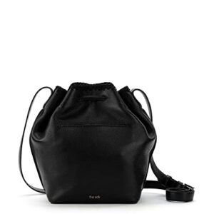 The Sak Womens Ivy Leather Drawstring Bucket, Black, One Size US