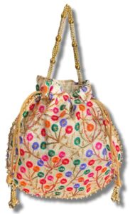 aaribax indian potli bag for stylish women, large evening handbags for women, gold clutch purses for women wedding, potli bags for women with handle, multicolor