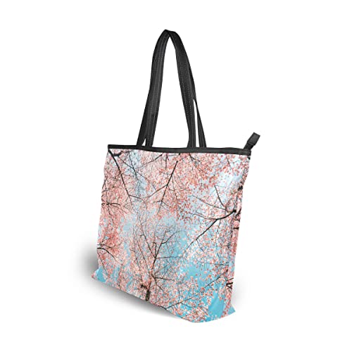 Cherry Blossoms handle bag Shoulder Tote Bag For Women Fashion Multi functional Bag Shopping Travel GYM Outdoors