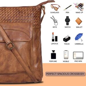 Real Leather Crossbody Purses and Handbags for Women - Sling Bag for Girls Shoulder Bags Purse Adjustable Shoulder Strap