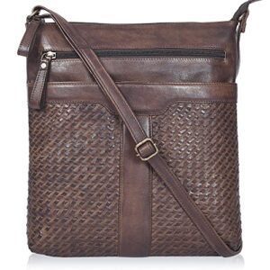 real leather purse crossover/crossbody sling bag for women -women’s shoulder bags purse handbag medium size adjustable strap