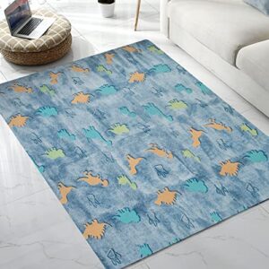 qh seamless dinosaur pattern glow in the dark area rug area rug for living room bedroom playing room size 5’x6′