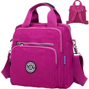 scioltoo mini backpack purse for teen girls small crossboby shoulder handbag 9.7 inch womens cute fashion waterproof backpacks travel and daily (rose red)