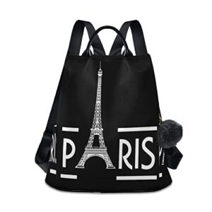 alaza eiffel tower black paris large women’s fashion casual backpack purse shoulder travel bag