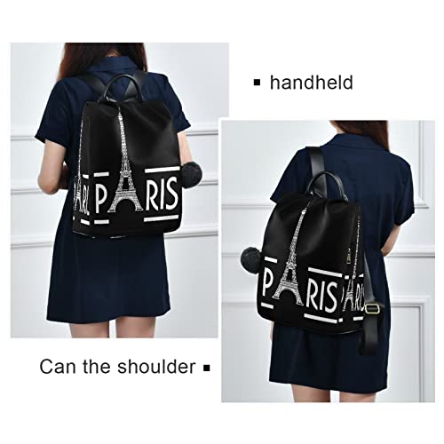 ALAZA Eiffel Tower Black Paris Large Women's Fashion Casual Backpack Purse Shoulder Travel Bag