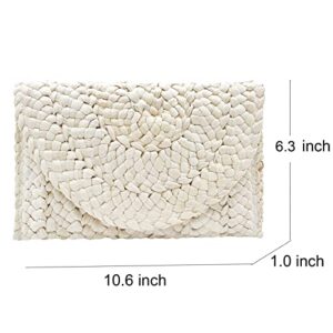 Lytosmoo Straw Clutch Summer Beach Bags for Women Beach Straw Envelope Clutch Woven Purses Handbags