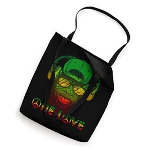Rasta Reggae Gorilla One Love Peace Reggaeton Monkey Tote Bag