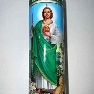 St Jude Candle Saint Jude 8'' White Candles, 2 Pack Religious Candles Set