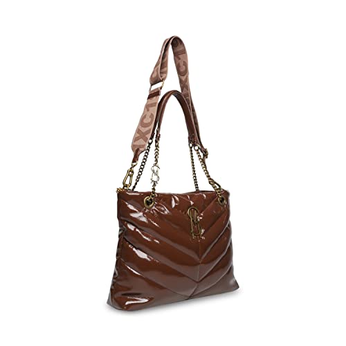 Steve Madden Cameo-P Patent Tote, Chocolate