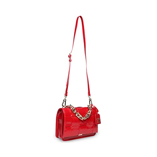 Steve Madden Matters Patent Woven Crossbody, Red