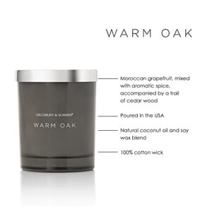 Gilchrist & Soames Warm Oak Luxury Candle (8oz), Grapefruit, Spice, and Cedar Wood - USA Poured, Coconut Oil and Soy Wax Blend, Cotton Wick