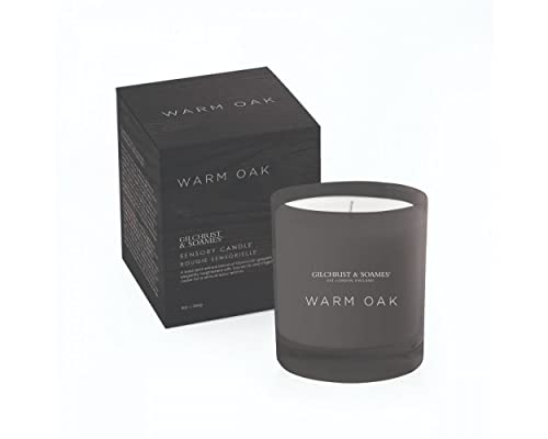 Gilchrist & Soames Warm Oak Luxury Candle (8oz), Grapefruit, Spice, and Cedar Wood - USA Poured, Coconut Oil and Soy Wax Blend, Cotton Wick