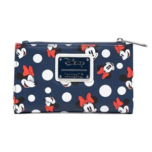 Loungefly Women's Disney Minnie Mouse Polka Dot Navy Zip-Around Wallet