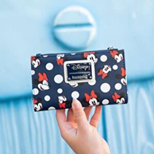 Loungefly Women's Disney Minnie Mouse Polka Dot Navy Zip-Around Wallet
