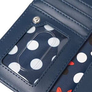 Loungefly Women's Disney Minnie Mouse Polka Dot Navy Zip-Around Wallet