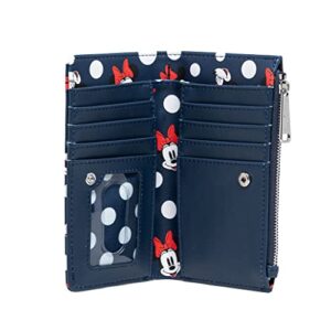 Loungefly Women's Disney Minnie Mouse Polka Dot Navy Zip-Around Wallet