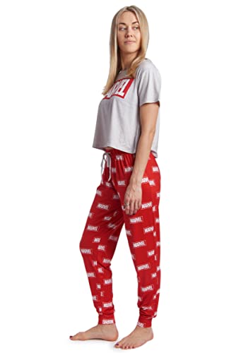 Marvel Avengers Womens Pajama Shirt and Jogger Pants Grey/Red Small