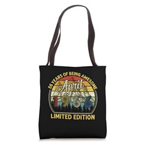 1966 april vintage 56 years old being awesome gift birthday tote bag