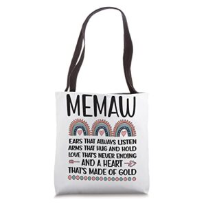 Memaw Grandmother Appreciation Memaw Grandma Rainbow Tote Bag