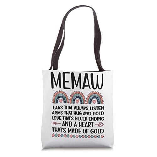 Memaw Grandmother Appreciation Memaw Grandma Rainbow Tote Bag