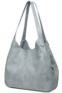 handbag for women 3 compartments faux leather hobo bag multiple pockets shoulder bag tote purse