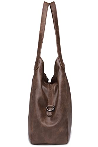 Handbag for Women 3 Compartments Faux Leather Hobo bag Multiple Pockets Shoulder bag Tote Purse