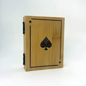bamboo cards storage box, wooden playing cards case with magnetic lid