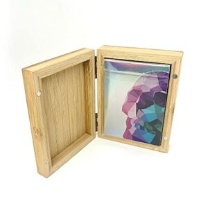 Bamboo Cards Storage Box, Wooden playing cards case with magnetic Lid