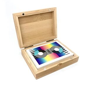 Bamboo Cards Storage Box, Wooden playing cards case with magnetic Lid