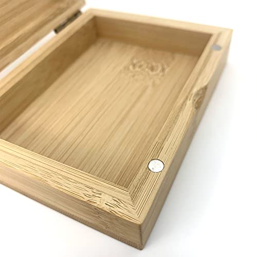 Bamboo Cards Storage Box, Wooden playing cards case with magnetic Lid