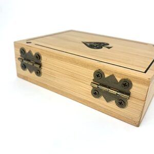 Bamboo Cards Storage Box, Wooden playing cards case with magnetic Lid