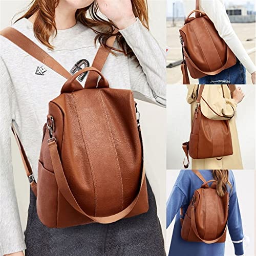 HEYUANPIUS Fashion Backpack for Women, Anti-Theft Leather Backpack Women Vintage Shoulder Bag Ladies High Capacity Travel Backpack School Bags for Girls (Color : 2)