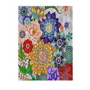 boho floral throw blanket, beautiful flowers & leaves boho chic colorful print, for bedroom, couch, livingroom, chair, pets, outdoors, 40″ x 50″ bohemian vintage flower