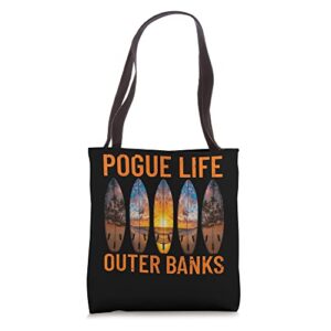 pogue life outer banks beach sunset surfing pogue life tote bag