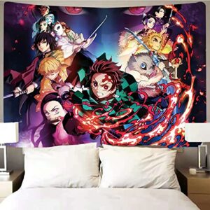 Demon Slayer-Anime-Tapestry-Poster, A Large Mural Scroll Suitable For Living Room, Bedroom And Birthday Parties, As A Gift To Relatives And Friends (60"X80"in, Fuchsia)