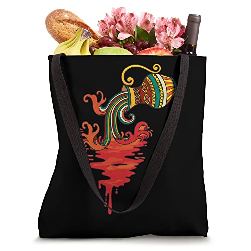 Aquarius Gifts Funny Retro Sunset Zodiac Sign Birthday Tote Bag