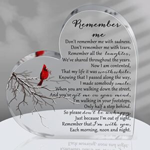 sympathy gifts heart shape memorial bereavement gifts crystal acrylic paperweight remembrance decorations funeral grief condolence memorial ornaments for loss of mother loved one (bird style)
